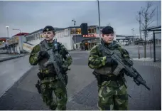  ?? AFP ?? Top, Sweden has sent armoured vehicles to Gotland island after Russia moved landing ships from its Arctic ports; above, Swedish troops patrol the island, which is considered important to the defence of the country