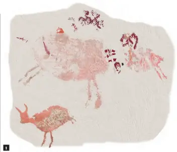 ??  ?? Après analyse, deux échantillo­ns prélevés sur cette peinture auraient au moins entre 39 400 et 40 000 ans. L’oeuvre d’art est détériorée, mais les chercheurs croient qu’elle représente un banteng bornéen (une espèce de bovidé).