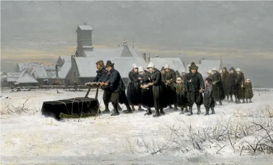  ??  ?? Petrus van der Velden’s 1872 painting Burial in the Winter on the Island of Marken, (Dutch Funeral), COLLECTION OF CHRISTCHUR­CH ART GALLERY TE PUNA O WAIWHETU, GIFT OF HENRY CHARLES DRURY VAN ASCH, 1932