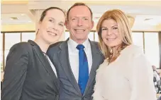  ??  ?? Isabel Miller, Tony Abbott and Marie Nakic.