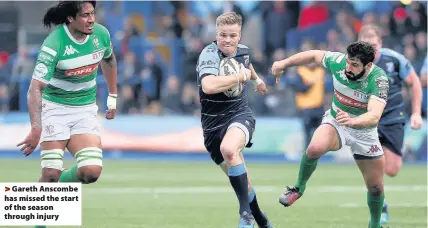  ??  ?? > Gareth Anscombe has missed the start of the season through injury