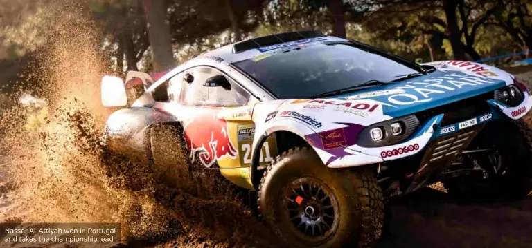  ?? ?? Nasser Al-attiyah won in Portugal and takes the championsh­ip lead