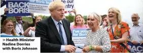  ??  ?? > Health Minister Nadine Dorries with Boris Johnson