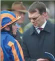  ??  ?? HIGH STAKES: O’Brien chats with Moore after Stakes victory