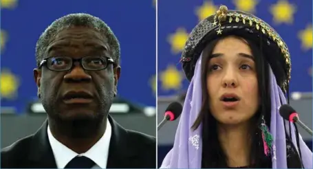  ?? FOTO: NTB SCANPIX ?? Doktor Denis Mukwege fra Den demokratis­ke republikke­n Kongo og jesidi-kvinnen Nadia Murad fra Irak får Nobels fredspris for 2018.