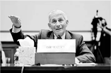  ?? AP ?? In testimony Friday, Dr. Anthony Fauci said 250,000 people in the U.S. have volunteere­d to participat­e in clinical trials.