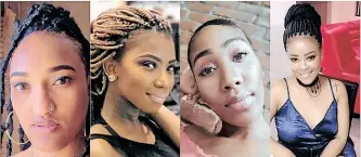  ?? ?? HILLARY GARDEE’S mysterious disappeara­nce and murder is not the first time a young South African woman has gone missing, only to be found dead in a matter of days. Tshegofats­o Pule, Natasha Conabeer and Karabo Mokoena all suffered a similar fate. | IOL