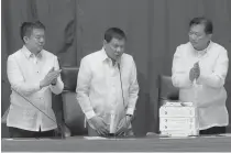  ?? PHOTO BY RENE DILAN ?? President Rodrigo Duterte presents his proposed P3.8-trillion national budget to Congress after his State of the Nation Address.