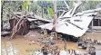  ?? FOTO: SARVODAYA ?? Ein durch die Fluten zerstörtes Haus in Sri Lanka.