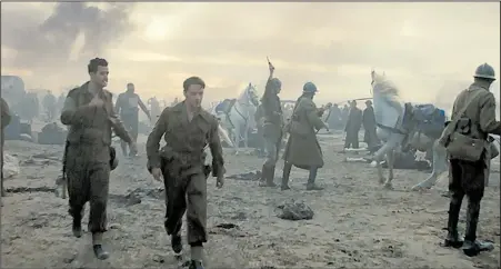  ??  ?? The evacuation of Dunkirk has been portrayed on film before — notably in a 5 ½-minute tracking shot in Joe Wright’s 2007 film Atonement.