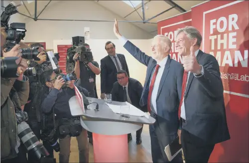  ?? PICTURES: PA WIRE. ?? COMEBACK TRAIL: Labour leader Jeremy Corbyn and the party’s new leader in Scotland Richard Leonard outline plans for the future.