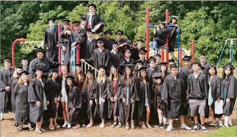  ?? Contribute­d photos ?? These Shelton High School seniors visited Elizabeth Shelton School last Tuesday.