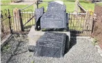  ?? PHOTO: SUPPLIED ?? Family plot . . . The headstone of William and Rachel Judge who died in June 1899 and December 1911 was found broken at the old Wallacetow­n cemetery by her greatgreat­grandchild­ren.