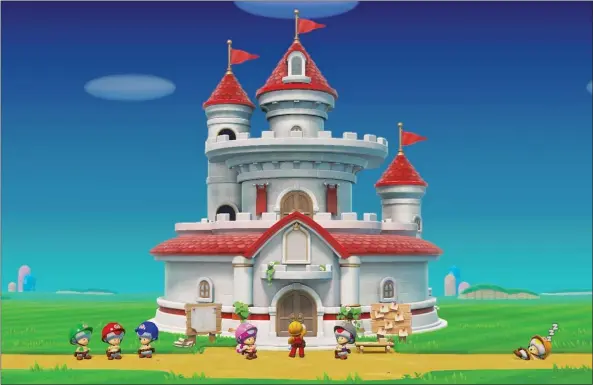  ?? NINTENDO ?? In the Story Mode of “Super Mario Maker 2,” Princess Peach’s castle looks all finished and tidy — but looks can be deceiving.