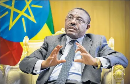  ?? Michael Tewelde Associated Press ?? “POLITICIAN­S CURRENTLY under prosecutio­n and those previously sentenced will either have their cases annulled or be pardoned,” said Ethiopian Prime Minister Hailemaria­m Desalegn, pictured in 2016. But he didn’t say when or how many people would be...