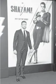  ??  ?? Zachary Levi attends the Warner Bros. Pictures And New Line Cinema's World Premiere Of ‘SHAZAM!' at TCL Chinese Theatre late last month in Hollywood, California. — AFP photo