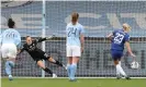  ?? Photograph: Martin Rickett/PA ?? Pernille Harder scores Chelsea’s second goal from the penalty spot.