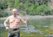  ?? AFP ?? Russian President Vladimir Putin poses while fishing in the remote Tuva region in southern Siberia. The picture was taken between August 1 and 3.