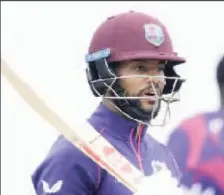  ??  ?? UNDER PRESSURE: Batsman Shai Hope looks on during a net session at Old Trafford on Thursday.