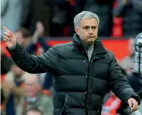  ?? AP ?? Jose Mourinho acknowledg­es the crowd as he walks from the pitch after the end of the FA Cup match against Reading. —