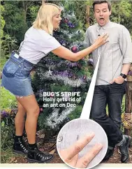  ??  ?? BUG’S STRIFE Holly gets rid of an ant on Dec