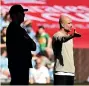  ?? ?? Can Liverpool manager Jurgen Klopp, left, overshadow City’s Pep Guardiola on the final day?