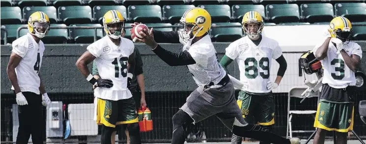  ?? DAVID BLOOM ?? Eskimos practices have been upbeat affairs thanks mostly to the team recording seven straight wins to open the season, according to head coach Jason Maas.