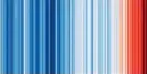 ?? Photograph: Ed Hawkins ?? ‘Warming stripes’ represent annual temperatur­es from 1850 to 2019, with darker reds representi­ng the warmest years.