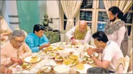  ?? ANI ?? Shah has dinner at the residence of BCCI chief Sourav Ganguly during his Kolkata visit on Friday.