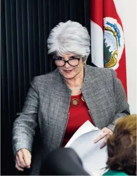  ?? RAFAEL MURILLO. ?? La ministra de Hacienda, Rocío Aguilar, afirmó: “Aspiramos a que se pueda hacer cuanto antes” el pago, pero no dijo cuándo.