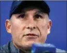  ?? JEFF ROBERSON — THE ASSOCIATED PRESS ?? Craig Berube speaks during a news conference after being named interim head coach of the Blues on Tuesday in St. Louis. The Blues fired head coach Mike Yeo following a 2-0 loss to the Los Angeles Kings Monday night.