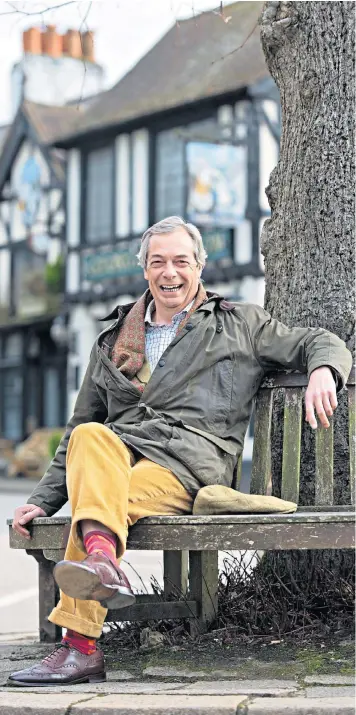  ??  ?? Nigel Farage: ‘party politics is now over for me because I’ve achieved the one thing I set out to do: achieve the independen­ce of the UK’