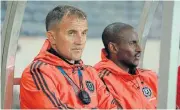  ?? /Lefty Shivambu/Gallo Images ?? Who is the boss?: Orlando Pirates coach Milutin Sredojevic, left, and assistant coach Rulani Mokwena.