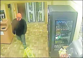  ?? SuBMiTTed phoTo ?? Summerside police are asking the public for assistance if they have seen this man or have any informatio­n on this robbery.