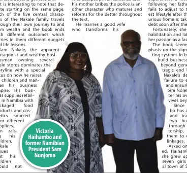  ?? ?? Victoria Haihambo and former Namibian President Sam Nunjoma