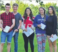  ??  ?? Tivey Nichols, Callum Traynor, Caitlin Allison, Eliza Lewis and Ellie Agu-Benson at Sutton Valence School