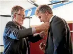  ?? PHOTO: BRADEN FASTIER/ FAIRFAX NZ ?? Tasman mayor Richard Kempthorne receives the mayoral chains.