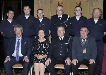  ??  ?? Members of the Gorey Unit, back row: James Tighe, Sean Willoughby, Stephen Boland, Celestine Swords, Bill Nolan and Manuel Gardenes. Front row: John Carley (Director of Services, Wexford County Council), Roisin McGuire (Civil Defence College Principal), Peter O’Connor (Chief Officer), and Cllr Keith Doyle (Chairman, Wexford County Council).