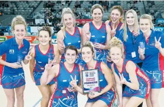  ??  ?? The Gippsland League open team that won back-to-back Champions Challenge title: Stacey O'Brien (Traralgon), Karina Proctor (Drouin), Caitlan Ponton (Traralgon), Courtney Garth (Morwell), Ramayer Gourley (Traralgon), Brianna Dignan (Maffra), Kate French...