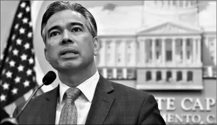  ?? AP Photo/Rich Pedroncell­i, File ?? In this 2018 file photo, Assemblyma­n Rob Bonta, D-Oakland, speaks during a news conference in Sacramento, Calif.