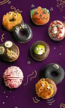  ??  ?? Grab Krispy Kreme’s Halloween donuts for P55 each or P450 for a dozen.