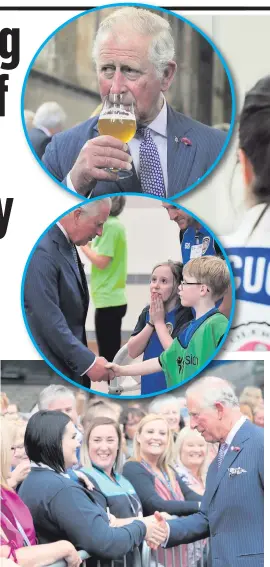  ??  ?? Charles meets the public during a walkabout as he visits Ulster University in