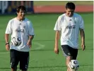  ??  ?? Political rivals… Tevez and Riquelme were team-mates at the 2006 World Cup