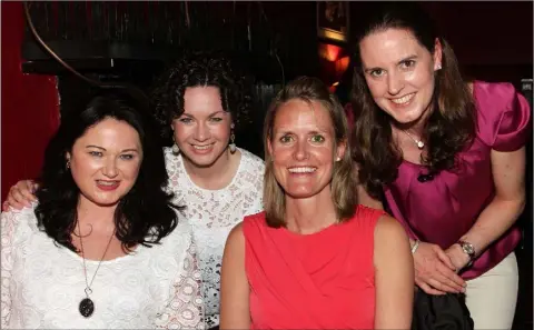  ??  ?? Eadaoin Lawlor, Leah O’Brien, Sharon Roche and Catherine Mahony enjoying the Fred Cooke and Gearóid Farrelly comedy gig in The Vine restaurant as part of Jestfest.