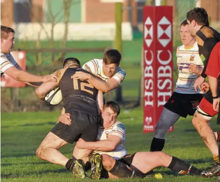  ?? Tarleton in action against Didsbury ??