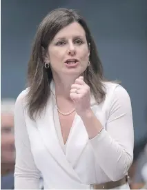  ?? JACQUES BOISSINOT/THE CANADIAN PRESS/FILES ?? Quebec Justice Minister Stéphanie Vallée said that she was stunned by the PQ’s request to stop the committee process and conduct more studies on Bill 62.