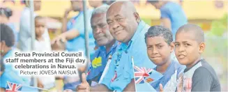  ?? Picture: JOVESA NAISUA ?? Serua Provincial Council staff members at the Fiji day
celebratio­ns in Navua.