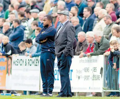  ??  ?? Ryan Peters and Alan Devonshire are to recall players for pre-season from August 3, but the Magpies manager is less certain about when the new National League season will get underway.