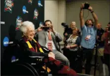  ?? ASSOCIATED PRESS ?? Loyola’s Sister Jean Dolores Schmidt arrives at a news conference for the Final Four NCAA college basketball tournament, Friday in San Antonio.