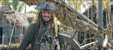  ?? Picture: PA Photo/ Disney ?? Johnny Depp as Jack Sparrow